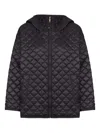 Max Mara The Cube Leo Quilted Short Hooded Jacket Coats Black In Black
