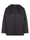Max Mara The Cube Leo Quilted Short Hooded Jacket Coats Black In Black
