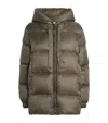 Max Mara The Cube Seia Hooded Down Jacket In Green