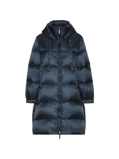 Max Mara The Cube Quilted Midi Down Jacket In Waterproof Fabric In Blue