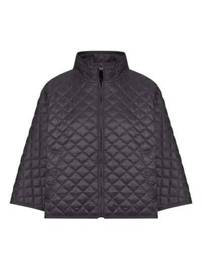 Max Mara The Cube Quilted Nylon Cape In Black