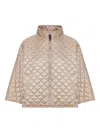 Max Mara The Cube Quilted Nylon Cape In Gray