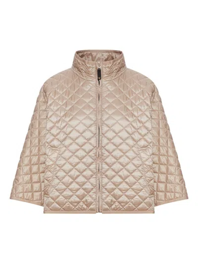 Max Mara The Cube Quilted Nylon Cape In Gray
