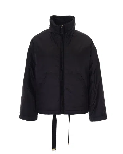 Max Mara The Cube Quilted Puffer Jacket With High Neck And Zip Closure In Nero