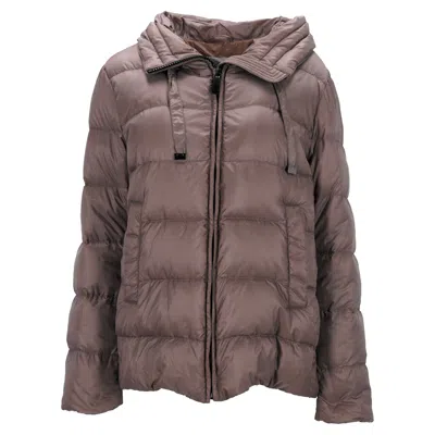 Max Mara The Cube Quilted With Hood Down Jacket In Brown Polyester