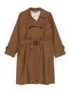Max Mara The Cube Double-breasted Belted Coat In Brown