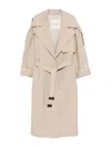 Max Mara The Cube Belted Trench Coat In Neutral