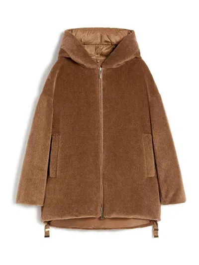 Max Mara The Cube Reversible Alpaca And Wool Padded Jacket In Brown