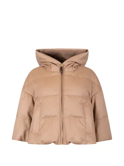 Max Mara The Cube Reversible Hooded Jacket In Neutral