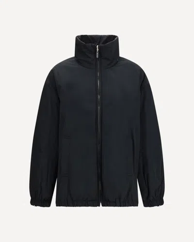 Max Mara The Cube Reversible Padded Bomber In Radzmir And Water Repellent Canvas In Black