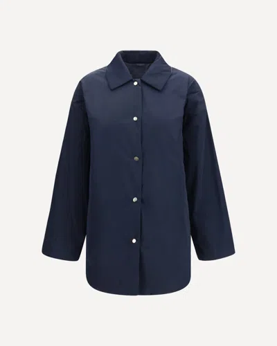 Max Mara The Cube Reversible Padded Jacket In Radzmir And Water Repellent Canvas In Blue