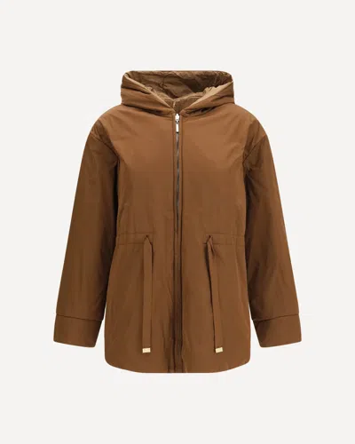 Max Mara The Cube Reversible Padded Parka In Radzmir And Water Repellent Canvas In Brown