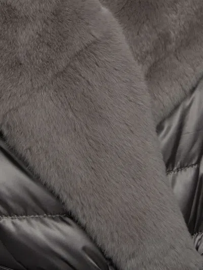 Pre-owned Max Mara The Cube Reversible Puffer Coat In Grey