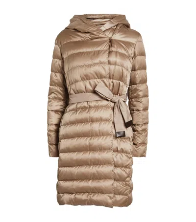 Max Mara The Cube Reversible Quilted Coat In Brown