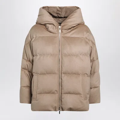 Max Mara The Cube Reversible Zip Camel Down Jacket In Brown