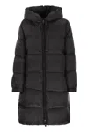 Max Mara The Cube Sei - Midi Down Jacket In Water-repellent Canvas In Black
