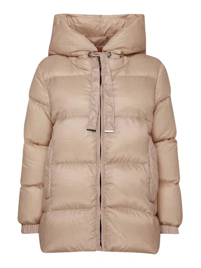 Max Mara The Cube Seia Bomber Jacket In Drop-resistant Fabric In Nude & Neutrals