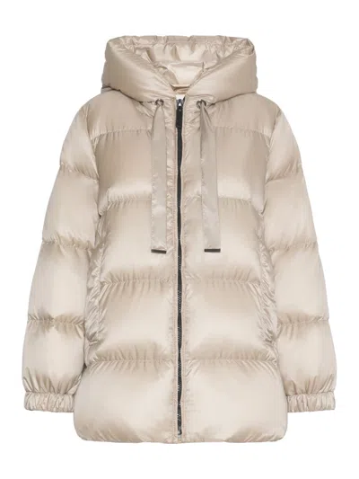 Max Mara The Cube Seia Bomber Jacket In Drop-resistant Fabric In Nude & Neutrals