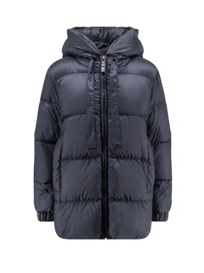Max Mara The Cube Seia  Hooded Down Jacket In Blue