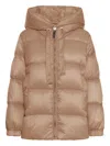 Max Mara The Cube Drop-resistant Canvas Down Jacket In Neutral