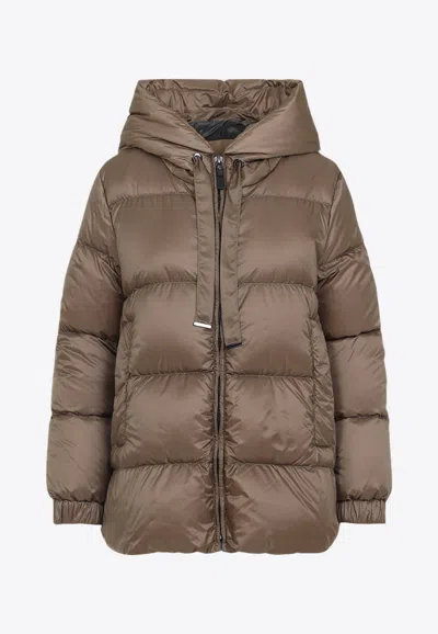 Max Mara The Cube Seia Zip-up Puffer Jacket In Sand