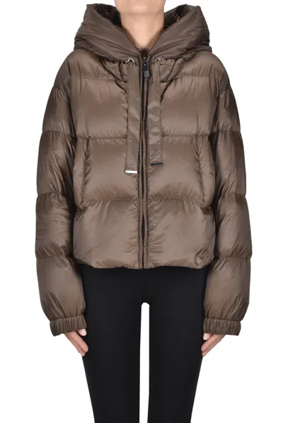 Max Mara The Cube Seie Cropped Down Jacket In Brown