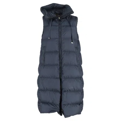 Max Mara The Cube Seigel Down Vest In Navy Blue Polyamide