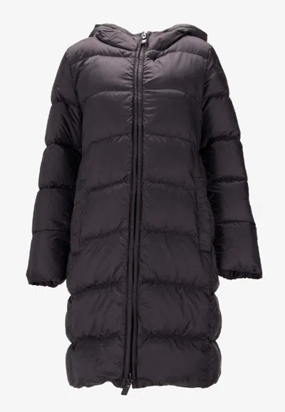 Max Mara The Cube Seipar Water-repellent Padded Long Jacket In Black