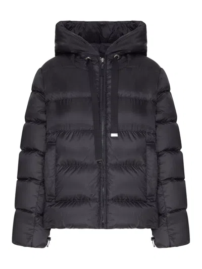 Max Mara The Cube Short Black Hooded Puffer Jacket