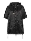 Max Mara The Cube Black Greenci Hooded Padded Cape In Blue