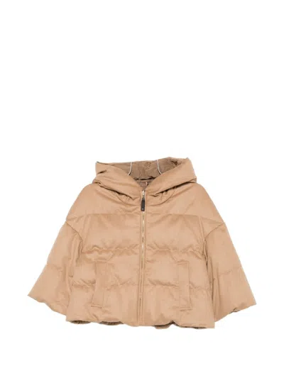 Max Mara The Cube Short Down Jacket In Beige