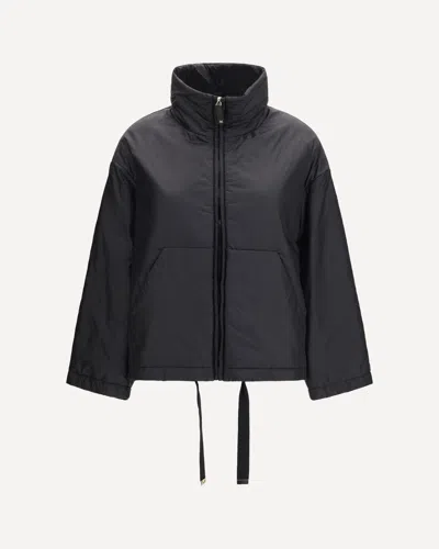 Max Mara The Cube Short Padded Jacket In Water Repellent Canvas In Black