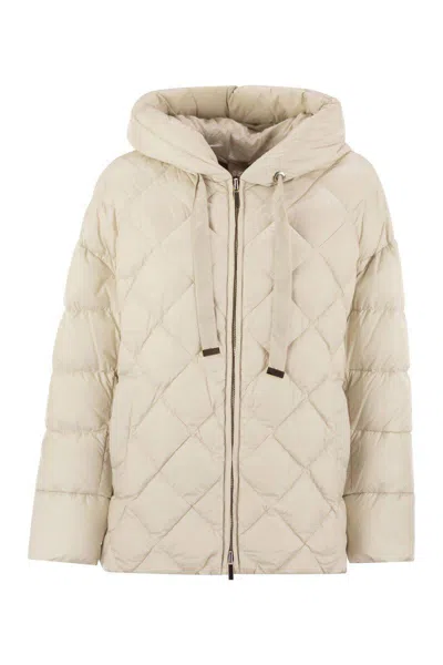 Max Mara The Cube Softfe - Water-repellent Canvas Jacket In Neutral
