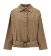Max Mara The Cube Sportmax Buttoned Belted Trench Coat In Brown
