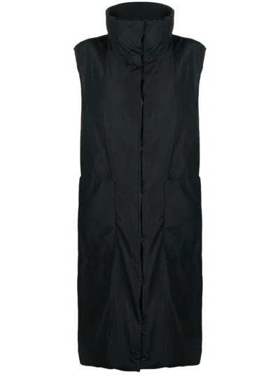 Max Mara The Cube Stand-up Collar Padded-design Gilet In Black