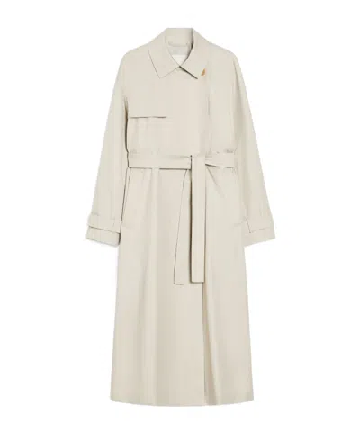 Max Mara The Cube Strench Double-breasted Belted Coat In White