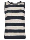 MAX MARA THE CUBE STRIPE CROCHET TOP