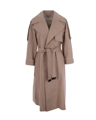 Max Mara The Cube Stylish Trench Coat In Brown