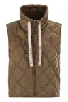 Max Mara The Cube Tegic - Drip-proof Canvas Padded Waistcoat In Brown