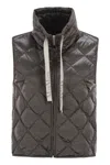 Max Mara The Cube Tegic - Drip-proof Canvas Padded Waistcoat In Brown