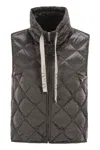 Max Mara The Cube Tegic - Drip-proof Canvas Padded Waistcoat In Gray