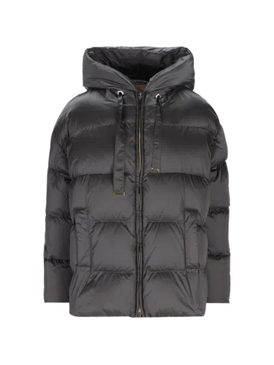 Max Mara The Cube The Cube Hooded Down Jacket In Gray