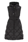 Max Mara The Cube Tregil - Midi Padded Waistcoat In Water-repellent Canvas In Black