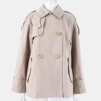 Pre-owned Max Mara The Cube Trench Beige Cotton Polyester Buttoned Jacket Size S In Sand