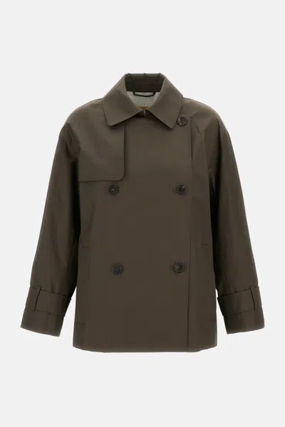 Max Mara The Cube Trench Corto Zeno In Brown