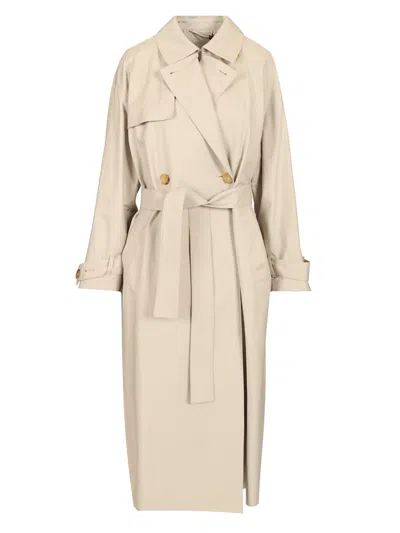 Max Mara The Cube Trench Doppiopetto Coats White In Neutral