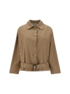 Max Mara The Cube Sportmax Buttoned Belted Trench Coat In Caramel