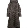Max Mara The Cube Trepar Diamond Quilted Down Longline Coat In Black