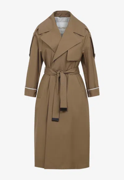 Max Mara The Cube U Double-breasted Trench Coat In Brown