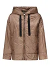 Max Mara The Cube Waterproof Canvas Padded Jacket In Brown